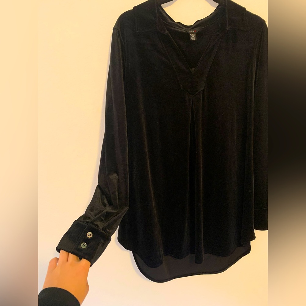 Black velvet tunic